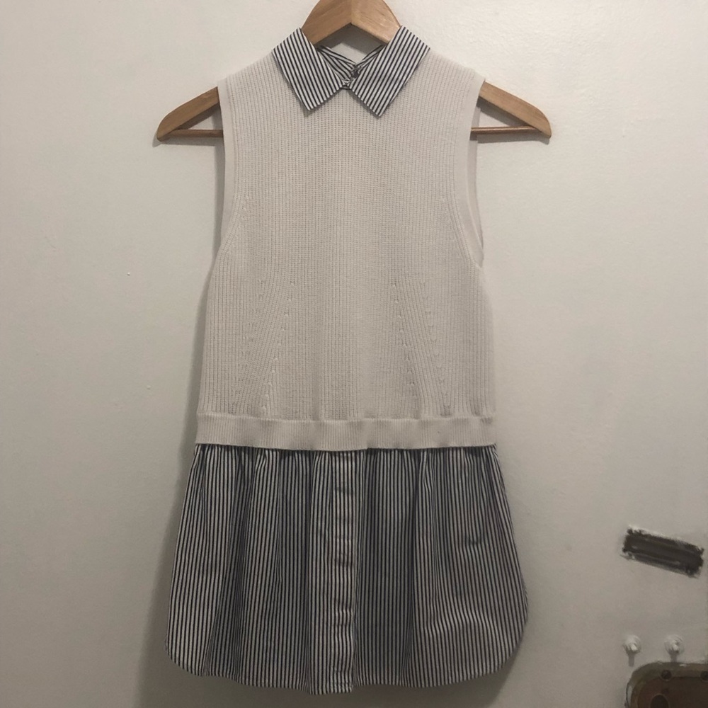 Club Monaco Sleeveless Sweater Collared Shirt